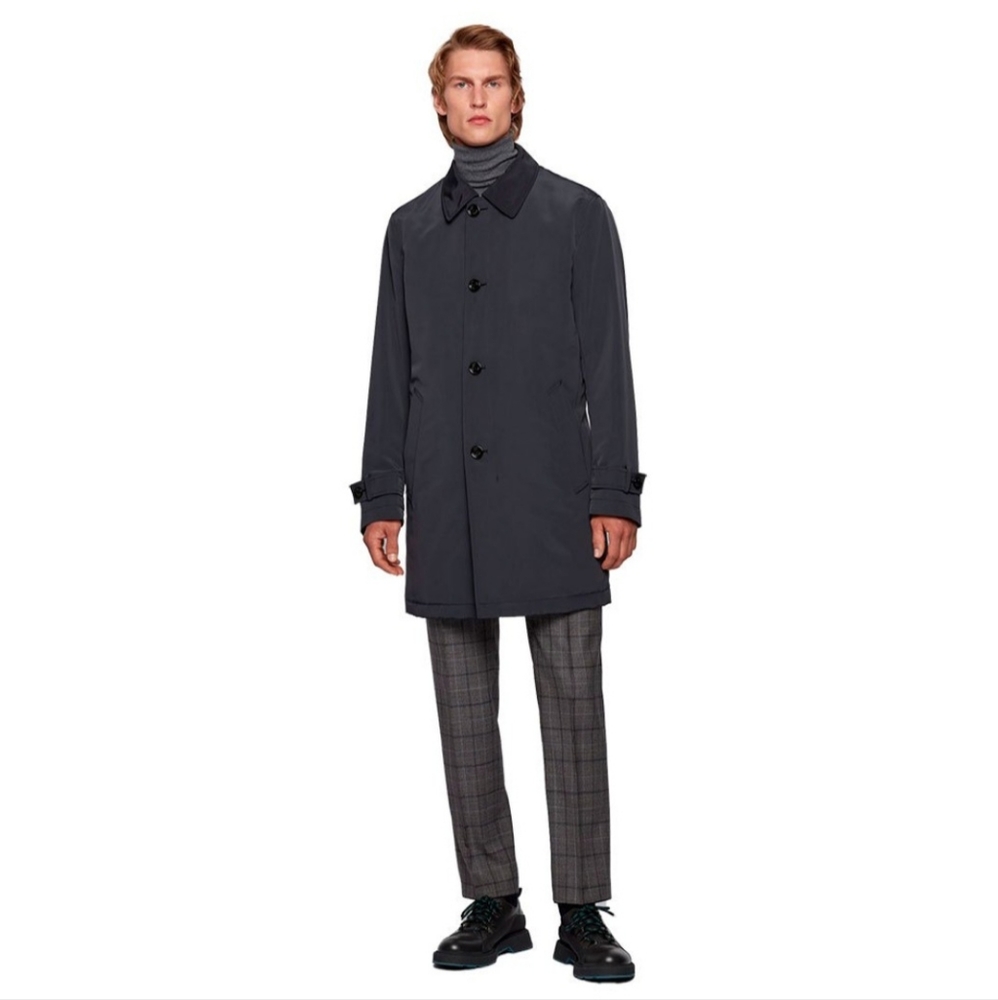 Hugo BOSS Dain4 Car Coat NWT! Black/Blue - sz. 42R